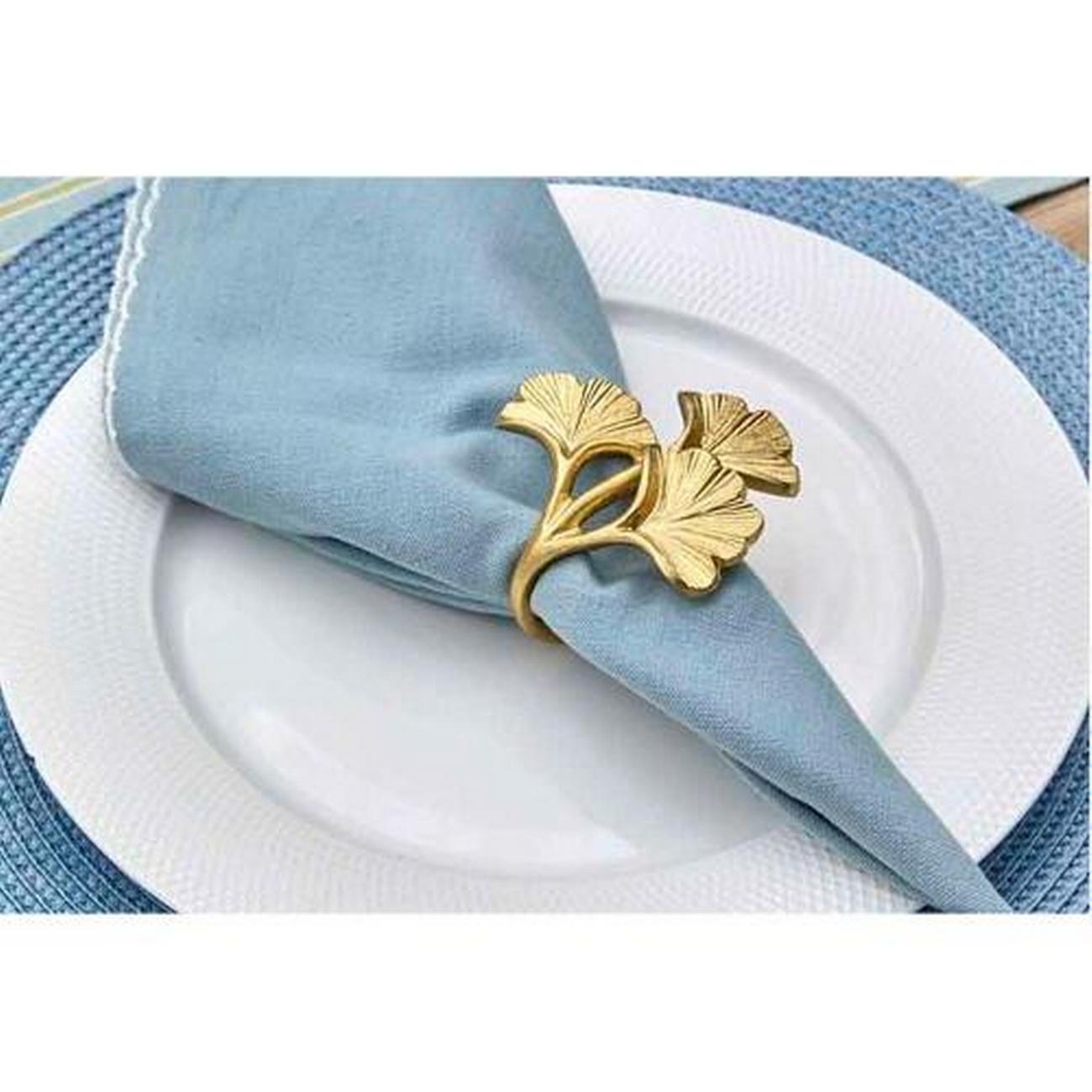 walton-co-ginko-napkin-ring-pale-gold - Walton & Co Ginko Napkin Ring Pale Gold