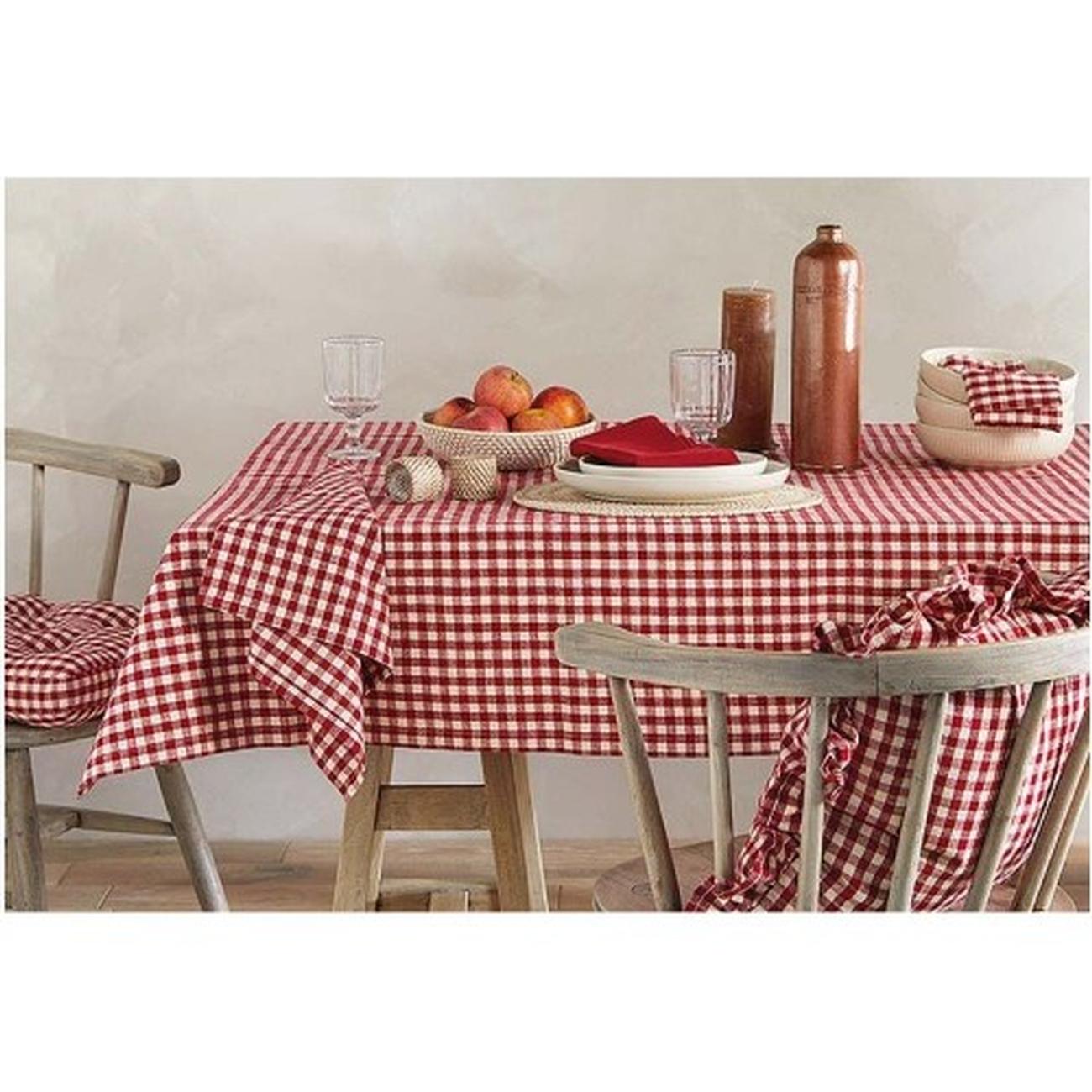 walton-co-red-gingham-tablecloth-130-x-180-cm - Walton & Co Red Gingham Tablecloth 130x180cm 