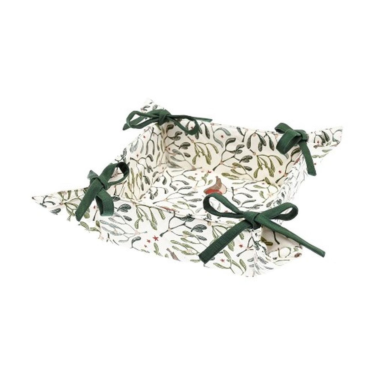 robin-mistletoe-bread-basket - Walton & Co Robin and Mistletoe Bread Basket