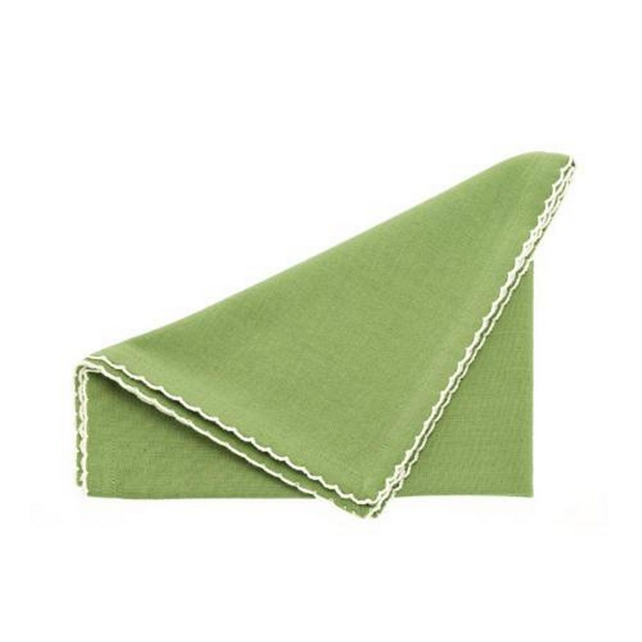 walton-co-scalloped-napkin-apple-set-of-4-45cm - Walton & Co Apple Scalloped Napkins Set of 4 