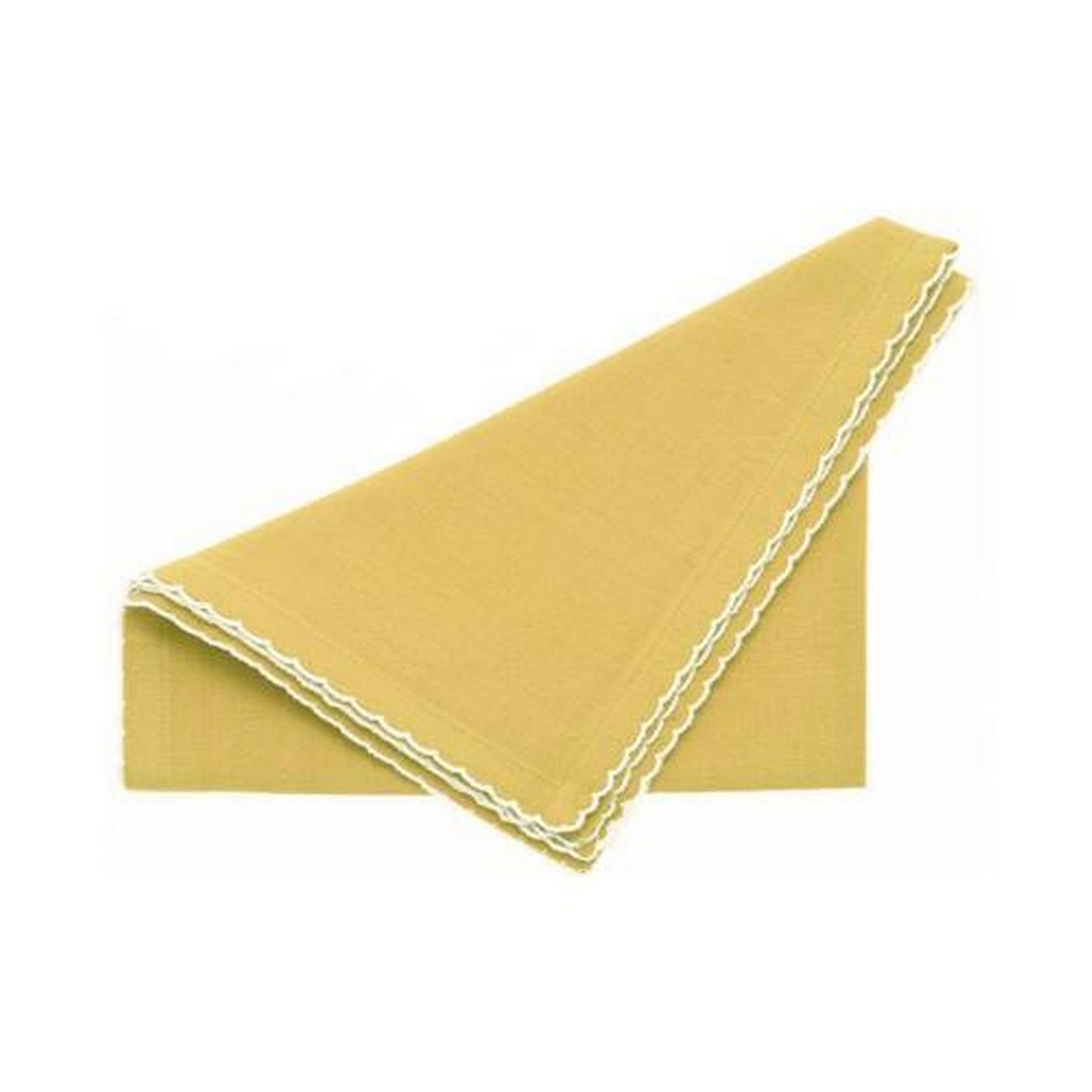 scalloped-napkin-lemon-set-of-4-45cm - Walton & Co Lemon Scalloped Napkins Set of 4