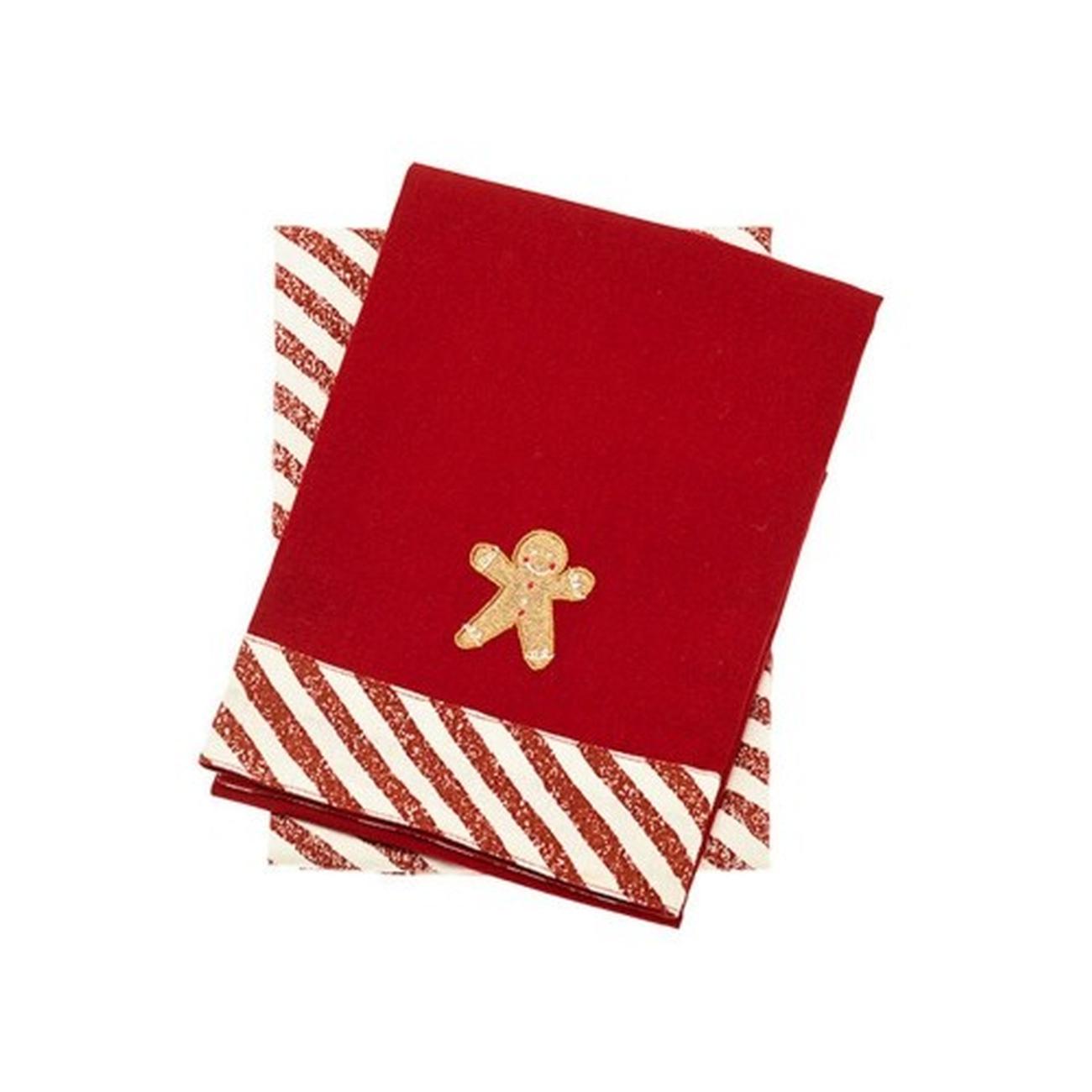 walton-co-tea-towel-set-2-candy-cane-stripe-red - Walton & Co Candy Cane Stripe Red Tea Towel Set of 2