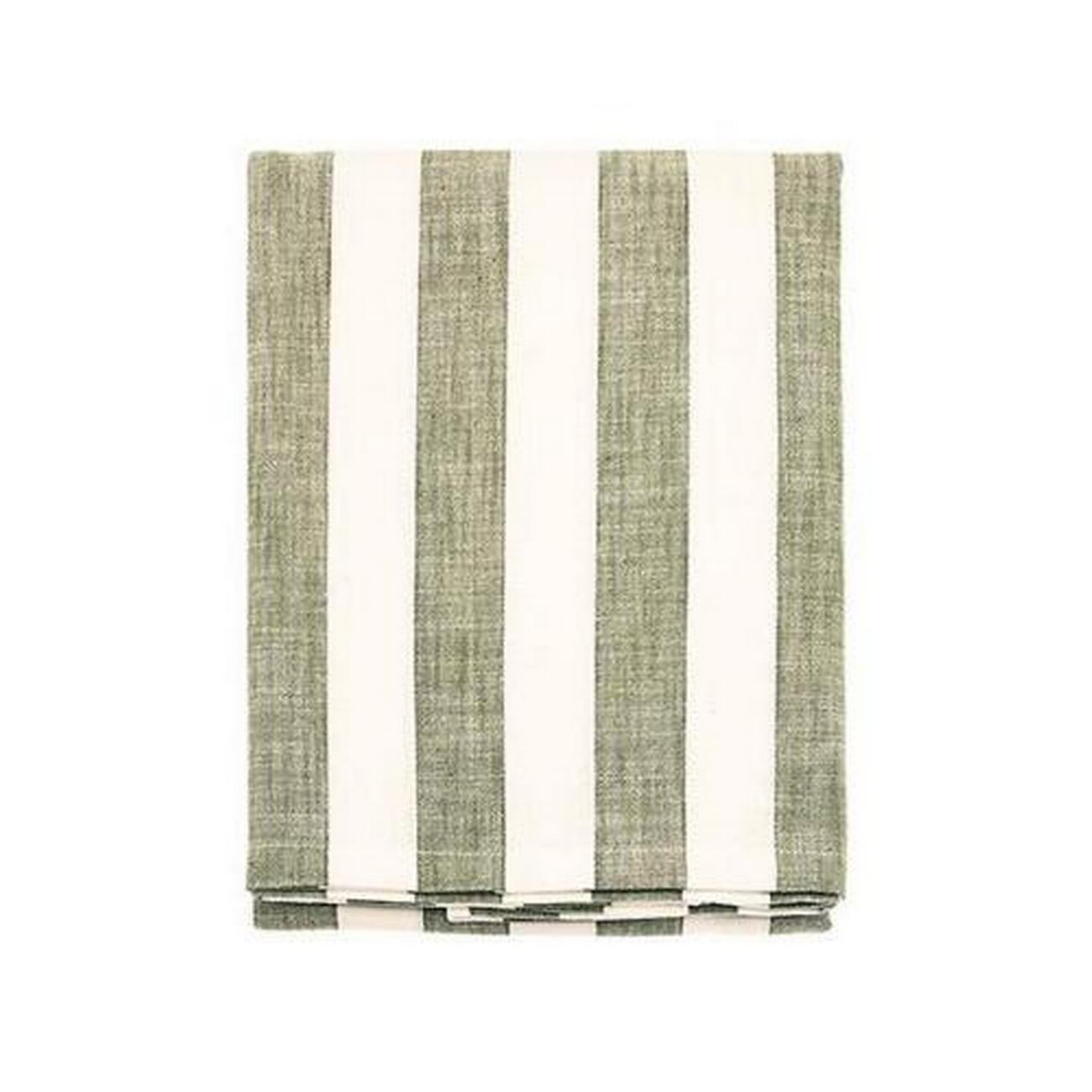 walton-co-wide-stripe-olive-tablecloth-150x240cm - Walton & Co Wide Stride Olive Tablecloth 150x240cm