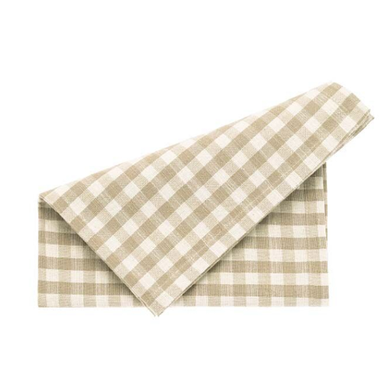 walton-gingham-napkin-set4-natural - Walton & Co Gingham Natural Napkin Set of 4
