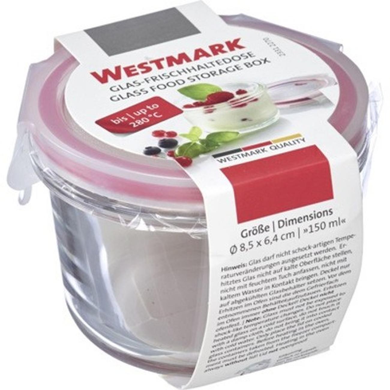 westmark-round-glass-food-storage-box150ml - Westmark Round Glass Food Storage Box 150ml