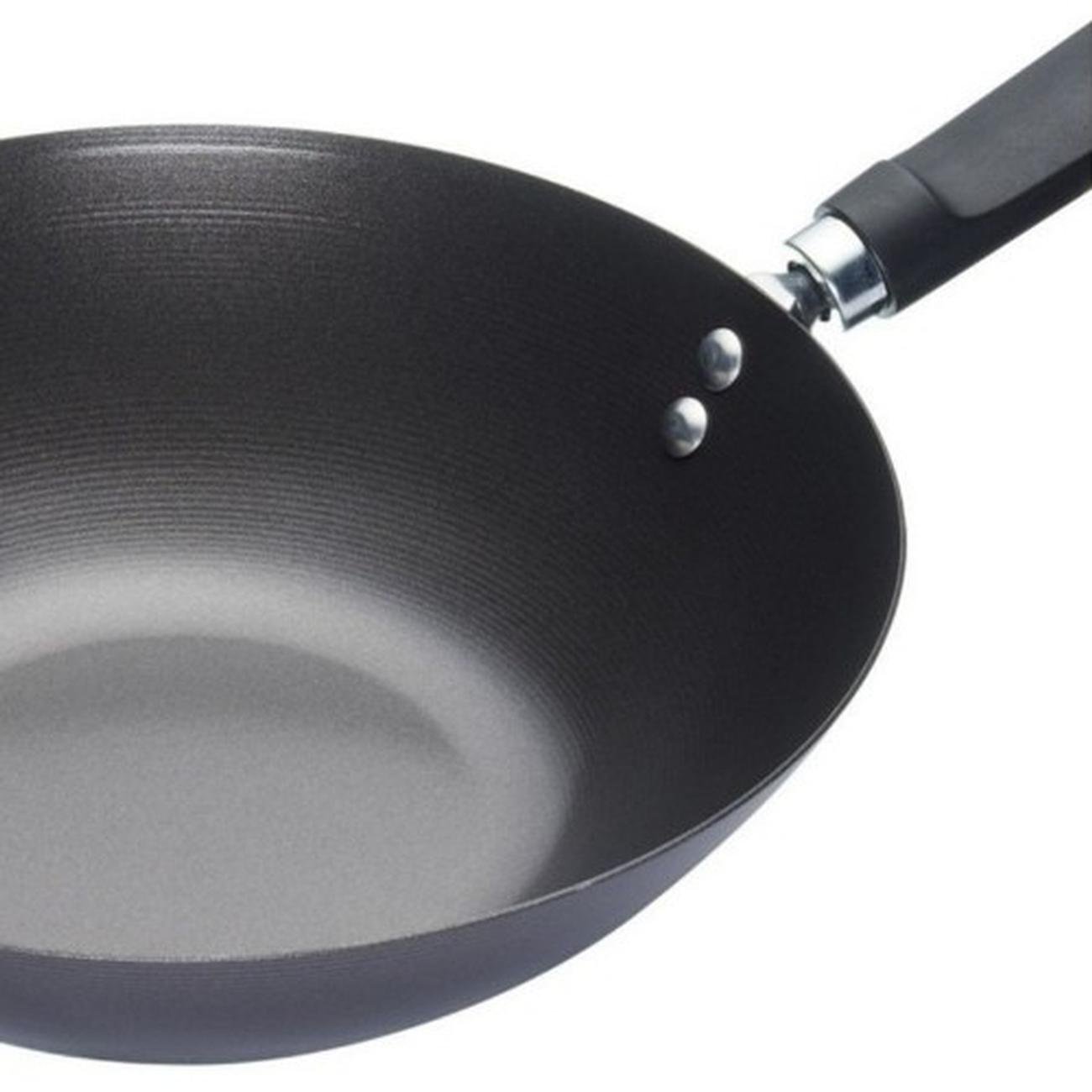 world-of-flavours-oriental-carbon-steel-non-stick-wok-30cm - World of Flavours Oriental Carbon Steel Non-Stick Wok 30cm