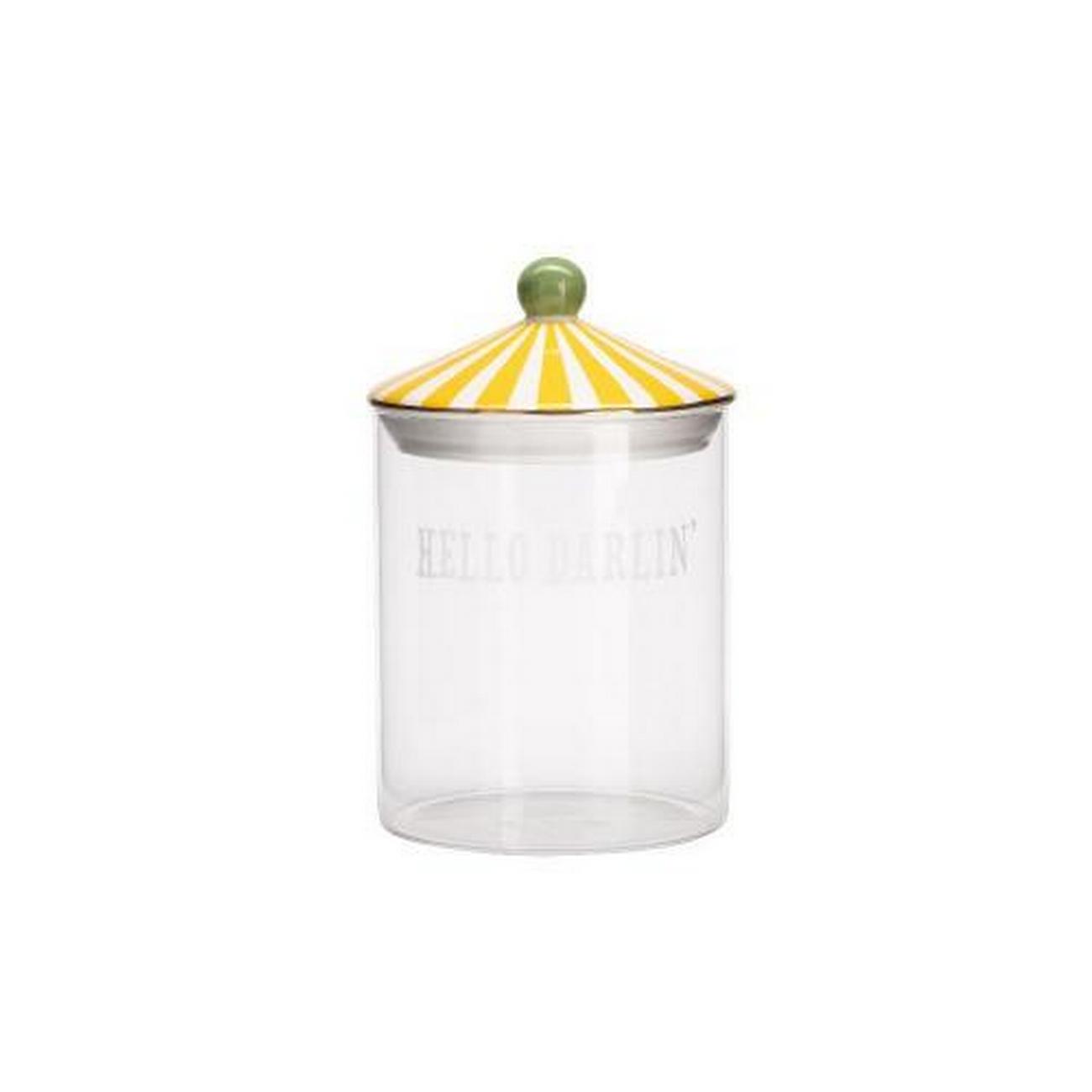 yvonne-ellen-hello-darlin-glass-storage-jar-medium - Yvonne Ellen Hello Darlin Glass Storage Jar Medium