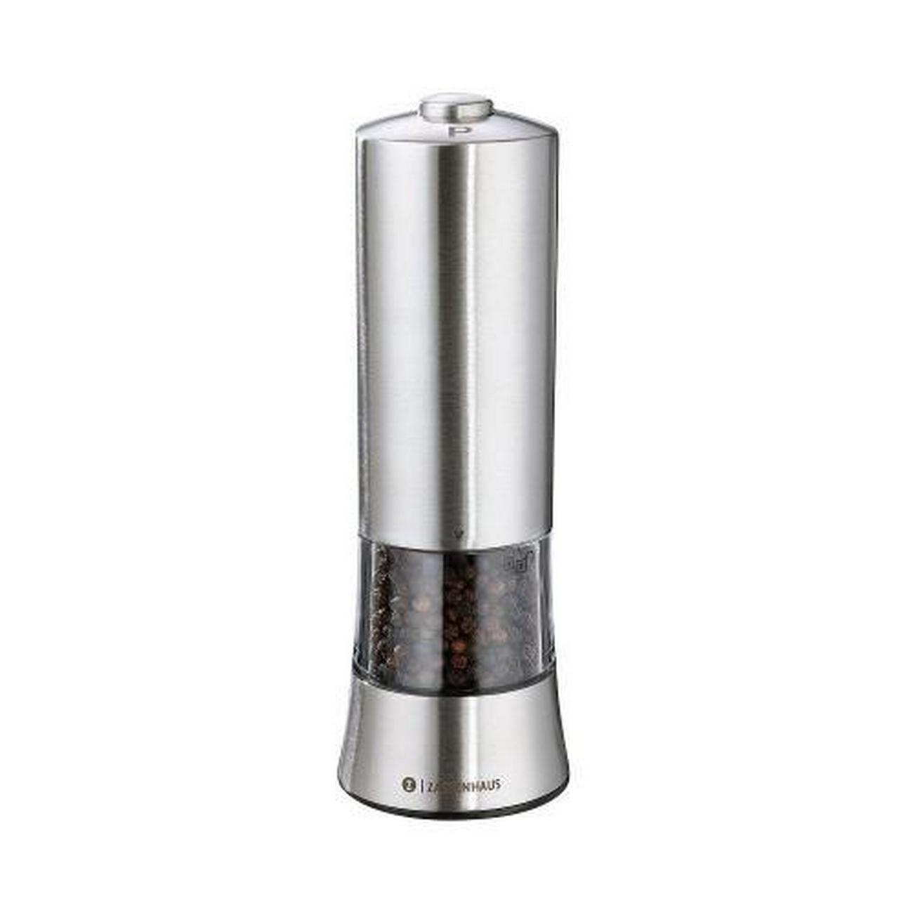 zassenhaus-gera-stainless-steel-pepper-mill-electric-18cm - Zassenhaus Gera Stainless Steel Pepper Mill Electric 18cm