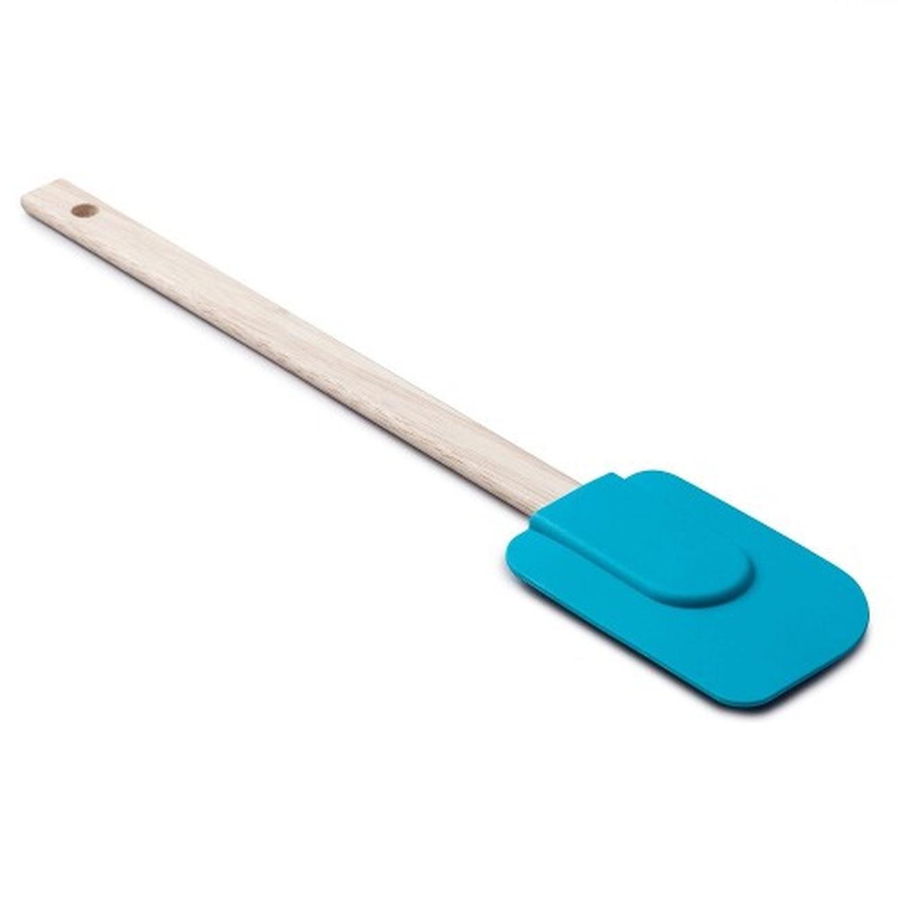 zeal-silicone-spatula-wooden-handle-aqua - Zeal Silicone Spatula with Wooden Handle Aqua