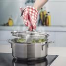 zeal-hot-grab-gingham-fabric-silicone-mini-pot-mitt-brights - Zeal Hot Grab Fabric Silicone Mini Pot Mitt Brights Gingham