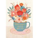 greeting-card-warm-wishes-cup-of-flowers - Greeting Card - Warm Wishes Coming Your Way