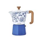 la-cafetiere-blu-fiorato-venice-espresso-maker-6cup - La Cafetiere Blu Fiorato Venice Espresso Maker 6 Cup