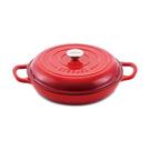 steelex-shallow-round-cast-iron-caserole-red-28cm - Steelex Shallow Round Cast Iron Casserole Red 28cm