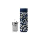 qwetch-insulated-teamug-with-filter-flowers-midnight-blue-400ml - Qwetch Insulated Teamug with Filter Flowers Midnight Blue 400ml