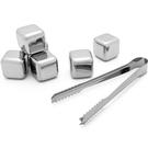 leopold-vienna-6pc-ice-cubes-and-ice-tongs - Leopold Vienna 6pc Steel Whiskey Stones & Ice Tongs