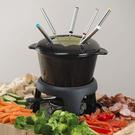 masterclass-white-enamelled-cast-iron-fondue-set - MasterClass Cast Iron Enamelled Black Fondue Set