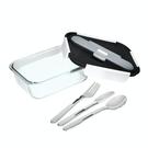 built-professional-900ml-glass-lunch-box-set-with-cutlery - Built Glass Lunch Box & Cutlery Set 900ml