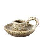 ihr-speckled-ceramic-candle-holder-handled-brown - Ceramic Candle Holder with Handle Speckled Brown