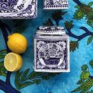 elite-amelia-bowman-coast-small-rectangle-tin - Claire Winteringham Blue & White Wavy Dome Caddy