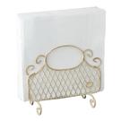 ihr-napkin-holder-stand-antique-gold-white - IHR Napkin Holder Stand Antique Gold White