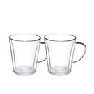 weis-set-of-2-double-walled-glasses-handles - Double-Walled Glass Mugs 2pc Set 270ml