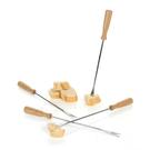 boska-set-of-4-fondue-oslo-forks-oak-wood - Boska Fondue Forks Oslo 4pc