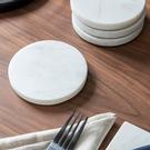 garden-trading-white-marble-coasters-round-4-piece-set - Garden Trading Set of 4 White Marble Coasters