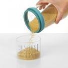 brabantia-glass-storage-jar-measuring-cup-1-litre-mint - Brabantia Glass Storage Jar with Measuring Cup 1L Mint