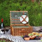 green-tweed-classic-picnic-basket-2-person - 2 Person Green Tweed Classic Picnic Hamper