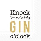 ihr-cocktail-napkins-knock-knock-its-gin-oclock - IHR Cocktail Napkins Knock Knock It's Gin O'clock
