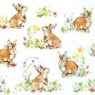 ihr-lunch-napkin-sweet-lovely-bunnies-white - IHR Lunch Napkin Sweet Lovely Bunnies White