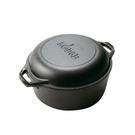 lodge-5-quart-double-dutch-oven-cast-iron - Lodge Cast Iron Double Dutch Oven 5 Quart
