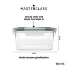 masterclass-eco-snap-food-storage-container-1400ml-square - MasterClass Eco Snap Food Storage Square Container 1.4L
