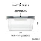 masterclass-eco-snap-food-storage-container-800ml-square - MasterClass Eco Snap Food Storage Square Container 800ml