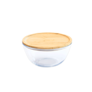 pebbly-glass-mixing-bowl-bamboo-lid-770ml - Pebbly Glass Mixing Bowl with Bamboo Lid 770ml