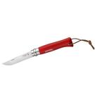 n-08-trekking-knife-red - Opinel N08 Trekking Pocket Knife Red