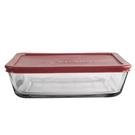 anchor-hocking-rectangle-glass-container-red-2600ml - Anchor Hocking Rectangle Glass Container Red 2.6L