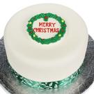culpitt-round-Christmas-wreath-plaque-sugar-decoration - Culpitt Sugar Decorations Round Christmas Wreath Plaque