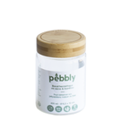 pebbly-round-glass-canister-screw-bamboo-lid-450ml - Pebbly Round Glass Jar with Bamboo Screw Lid 450ml