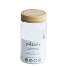 pebbly-round-glass-canister-screw-bamboo-lid-650ml - Pebbly Round Glass Jar with Bamboo Screw Lid 650ml