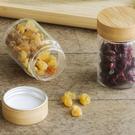pebbly-round-glass-dressing-jars-screw-bamboo-lid-75ml-3-piece-set - Pebbly Set of 3 Round Glass Jars Bamboo Screw Lid 75ml