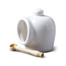 w-m-bartleet-sons-salt-pig-cellar-with-salt-spoon-11cm - W M Bartleet & Sons Small Salt Pig & Wooden Salt Spoon
