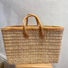 shopping-basket-leather-edge-large - Shopping Basket Leather Trimmed Large