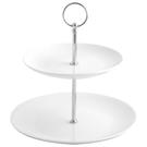price-and-kensington-white-2-tier-cake-stand - Price & Kensington Simplicity 2-Tier Cake Stand