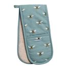sophie-allport-bees-double-oven-gloves - Sophie Allport Bees Teal Double Oven Glove