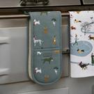 sophie-allport-Christmas-dogs-double-oven-gloves - Sophie Allport Christmas Dogs Double Oven Glove