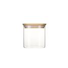 pebbly-square-glass-container-bamboo-lid-800ml - Pebbly Square Glass Canister with Bamboo Lid
