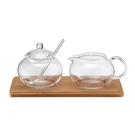 weis-glass-sugar-bowl-creamer-tray-set - Glass Sugar Bowl & Creamer Tray Set