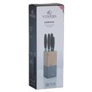 viners-horizon-grey-6pc-knife-block-set - Viners Horizon 6pc Knife Block Set Grey