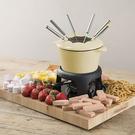 masterclass-cast-iron-enamelled-cream-fondue-set - MasterClass Cast Iron Enamelled Cream Fondue Set